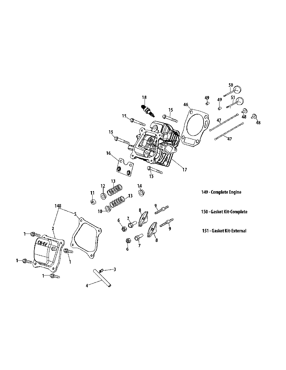 170-Cu Cylinder Head Diagram and Parts List for CS45M4 (24A-45M4700)(2014) Yard Machines Chipper Shredder